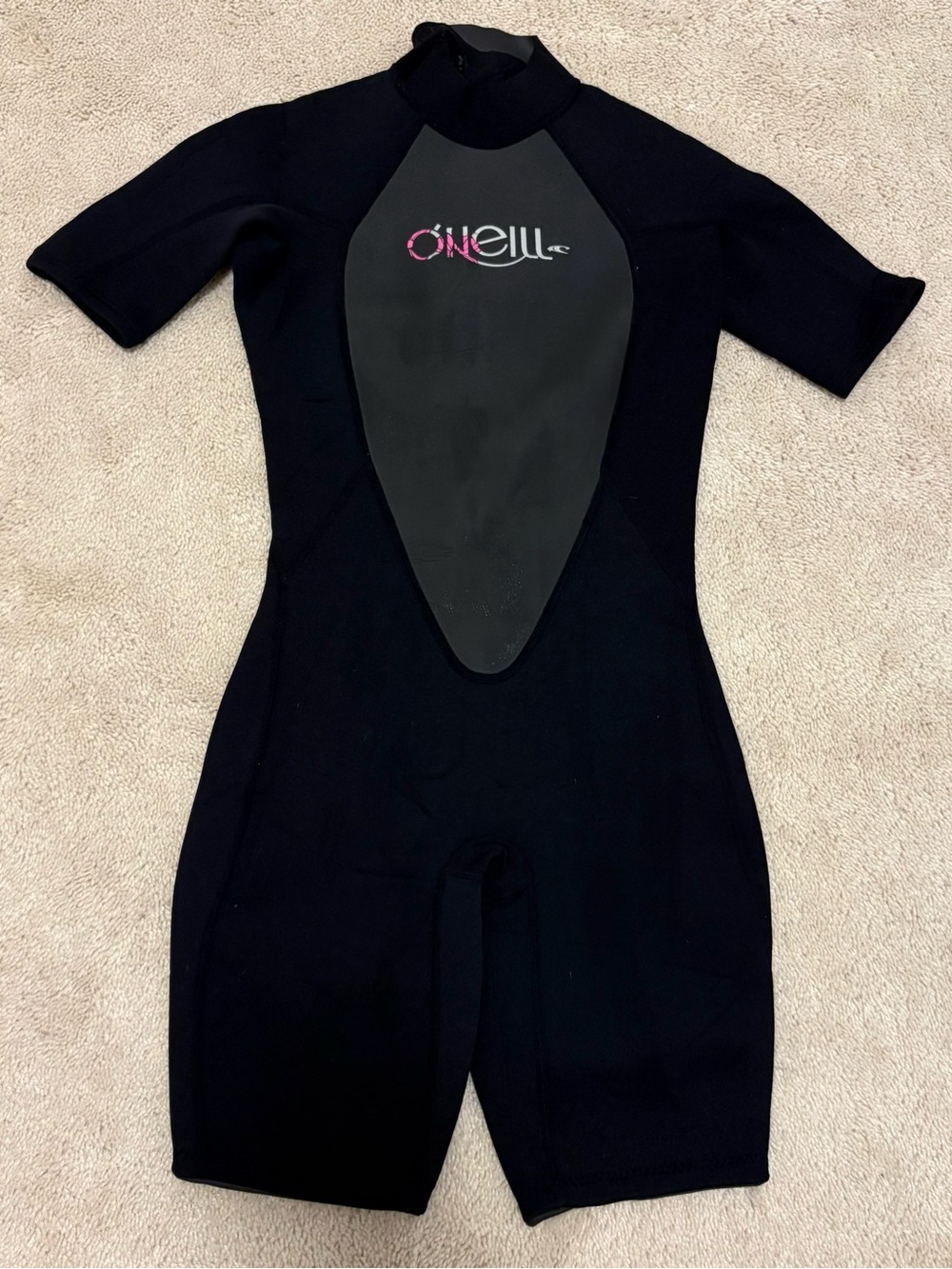 O'Neill Women’s Black Short Sleeve One-Piece Wetsuit; Size 8